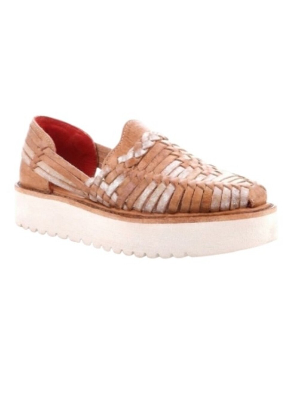 BED/STU Lizzie Woven Leather Platform Tan Rustic Nectar Lux Sandals-NWOT